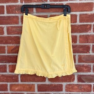 Vintage Guess yellow faux wrap skirt